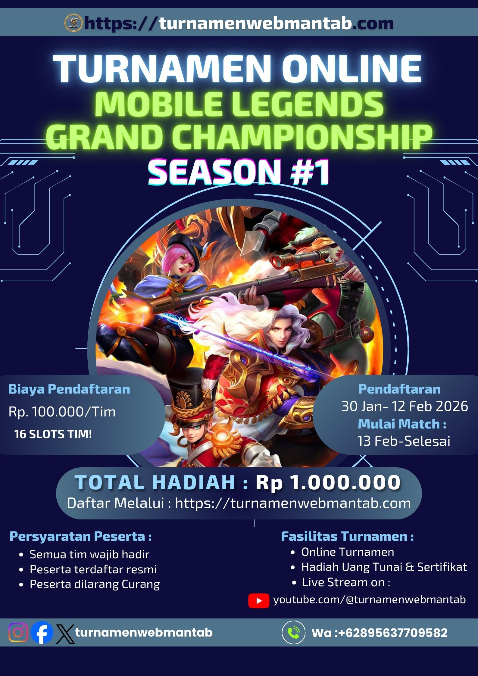 Poster Turnamen MlBB : GRAND CHAMPIONSHIP SEASON 1
